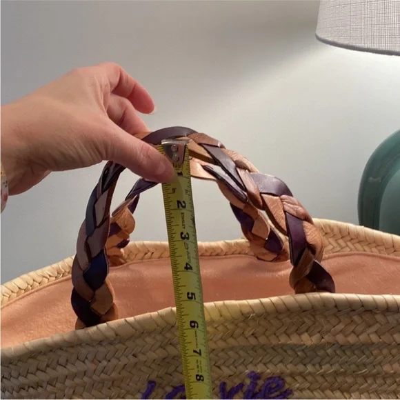 French Inspired Market Woven Bag Leather Strap Quiet Luxury - Picture 10 of 11